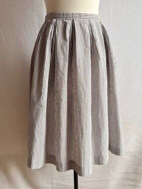 1960s Seersucker Pleated Skirt 28 Waist